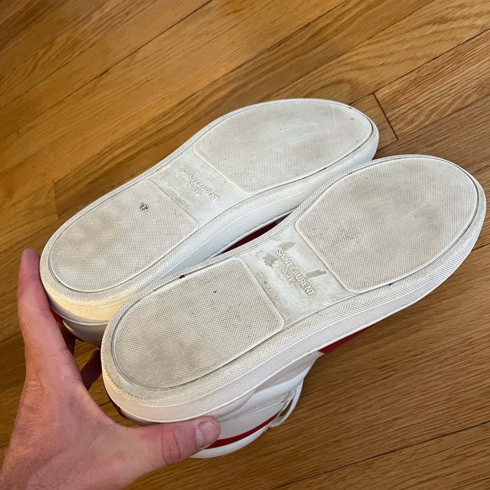 Saint Laurent Leather High Top Sneakers - Picture 5 of 8